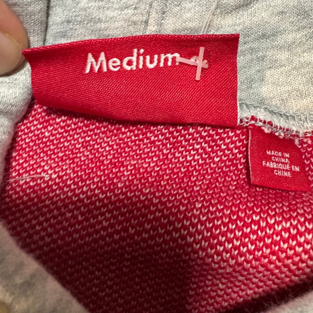 Supreme Big Logo Jacquard Hooded Sweatshirt Mens M Heather Grey Red FW23 NWT - Picture 6 of 7